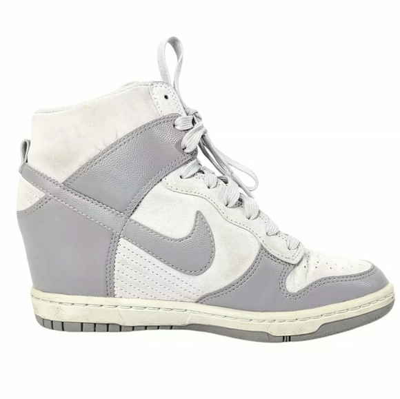 Nike Sky Hi Dunks Grey Suede Leather Women's Shoes Sz 6.5 - Picture 1 of 8